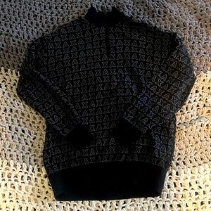 Armani Exchange- all over logo, half zip sweatshirt- Mens M